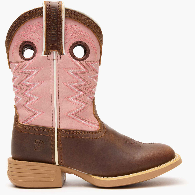 Lil' Rebel™ by Durango® Big Kids' Dark Chestnut Bubblegum Western Boot - profile