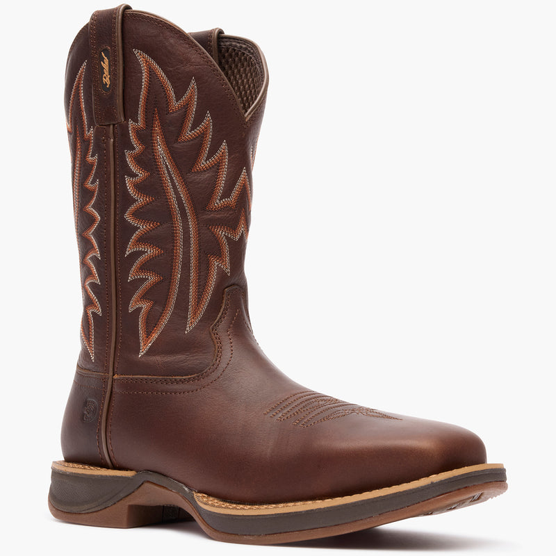 Front view of Durango Rebel Ultra Lite brown square toe western boot