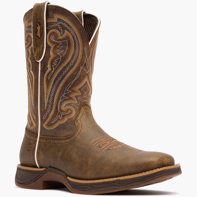 Front view of Durango Rebel Ultra Lite brown western boot