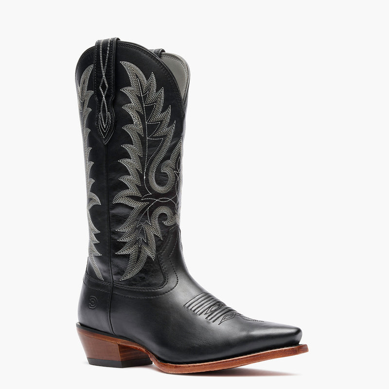 Front view of a Durango Crush black cowgirl boot