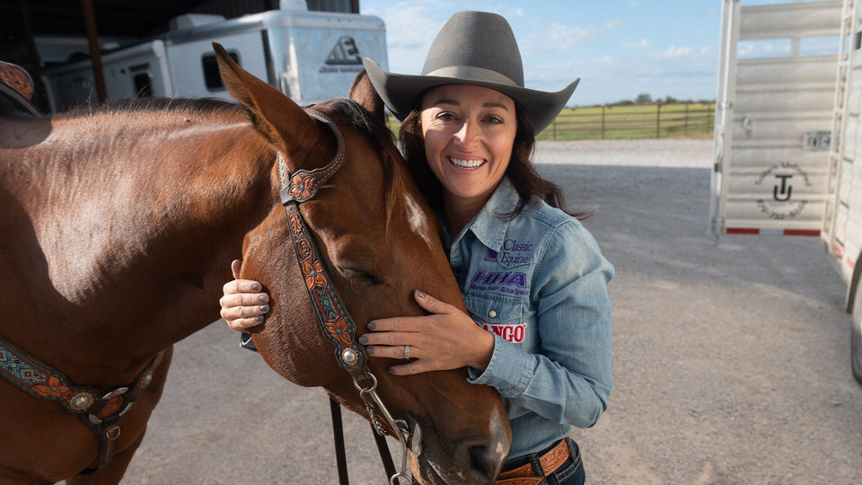 Jordon Briggs, Barrel Racer, with her horse