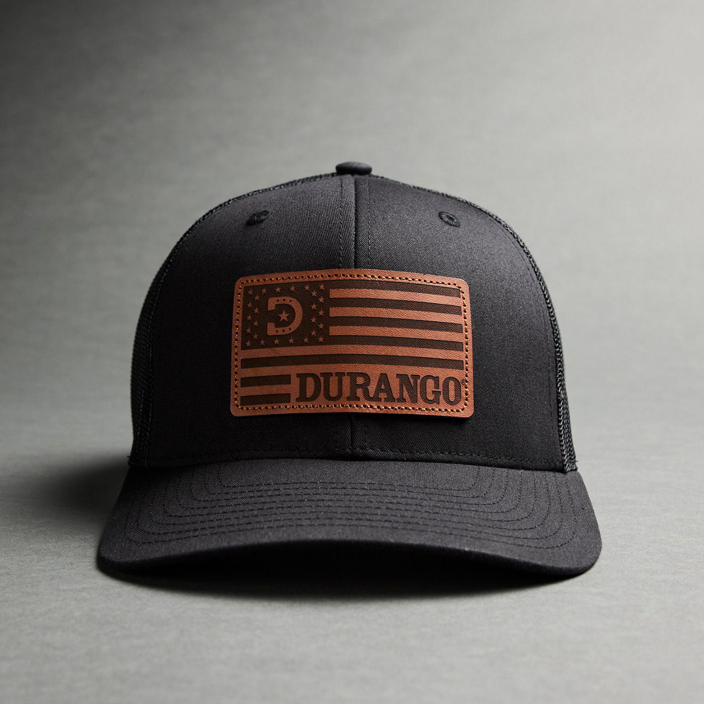 Durango Patriotic Logo Leather Patch Ball Cap - front