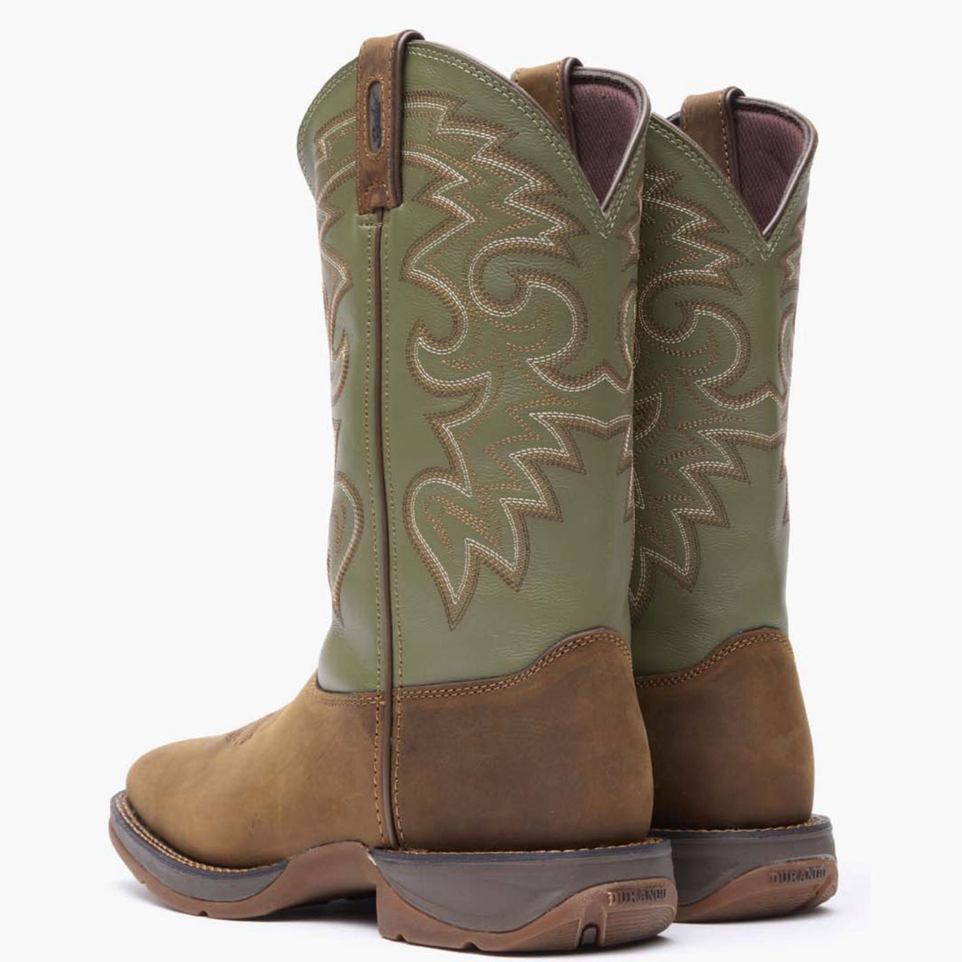 Rebel by Durango® Coffee & Cactus Pull-On Western Boot - back