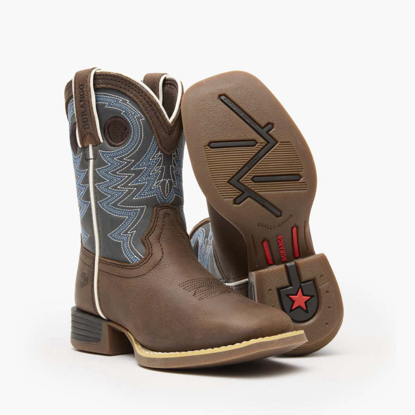 Durango® Lil' Rebel Pro Little Kid's Blue Western Boots - outsole