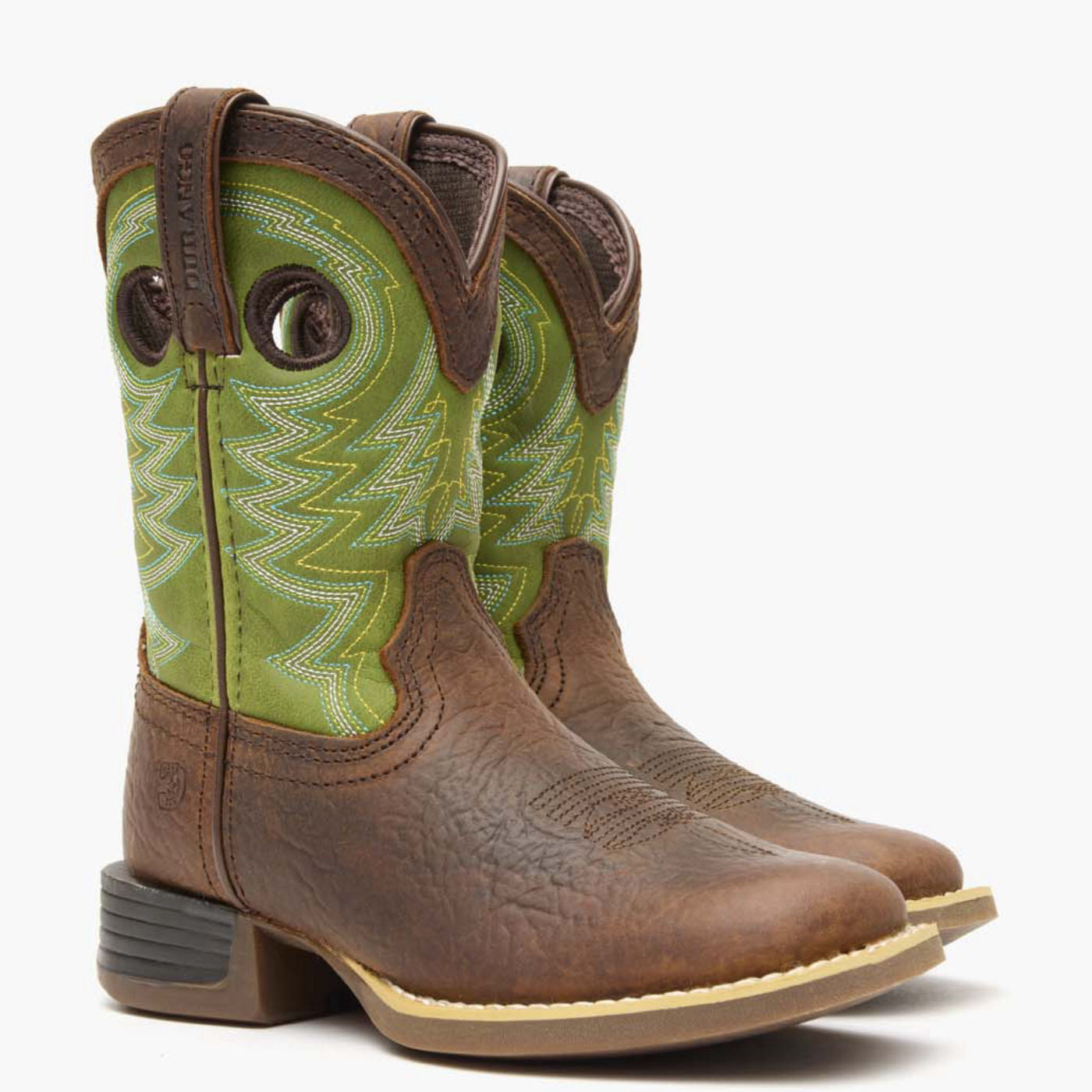 Durango® Lil' Rebel Pro Big Kid's Lime Western Boot - 12