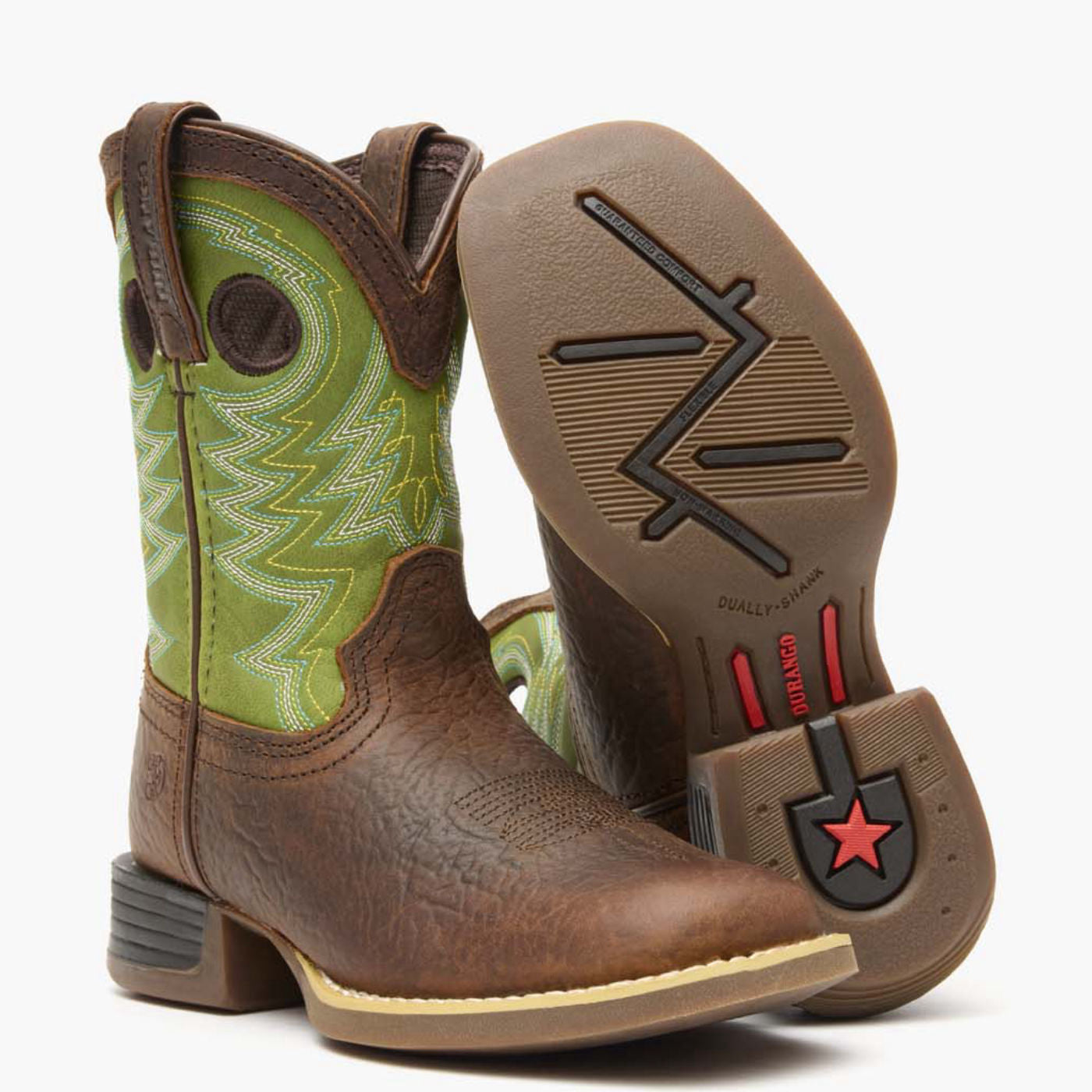 Durango® Lil' Rebel Pro Big Kid's Lime Western Boot - outsole