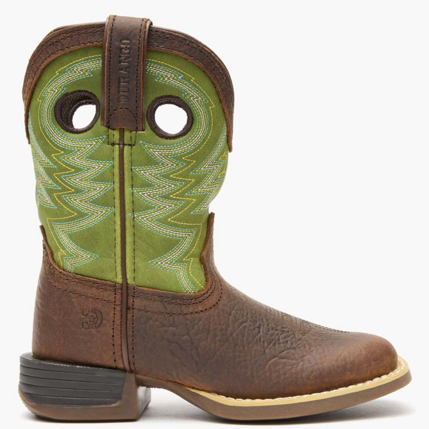 Durango® Lil' Rebel Pro Big Kid's Lime Western Boot - profile