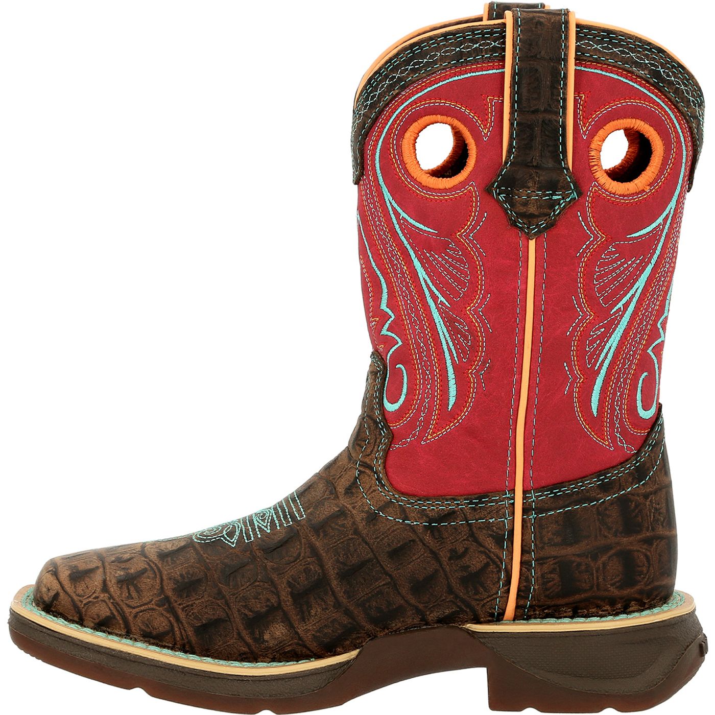 Lil' Rebel by Durango® Big Kids Gator Emboss Western Boot - profile