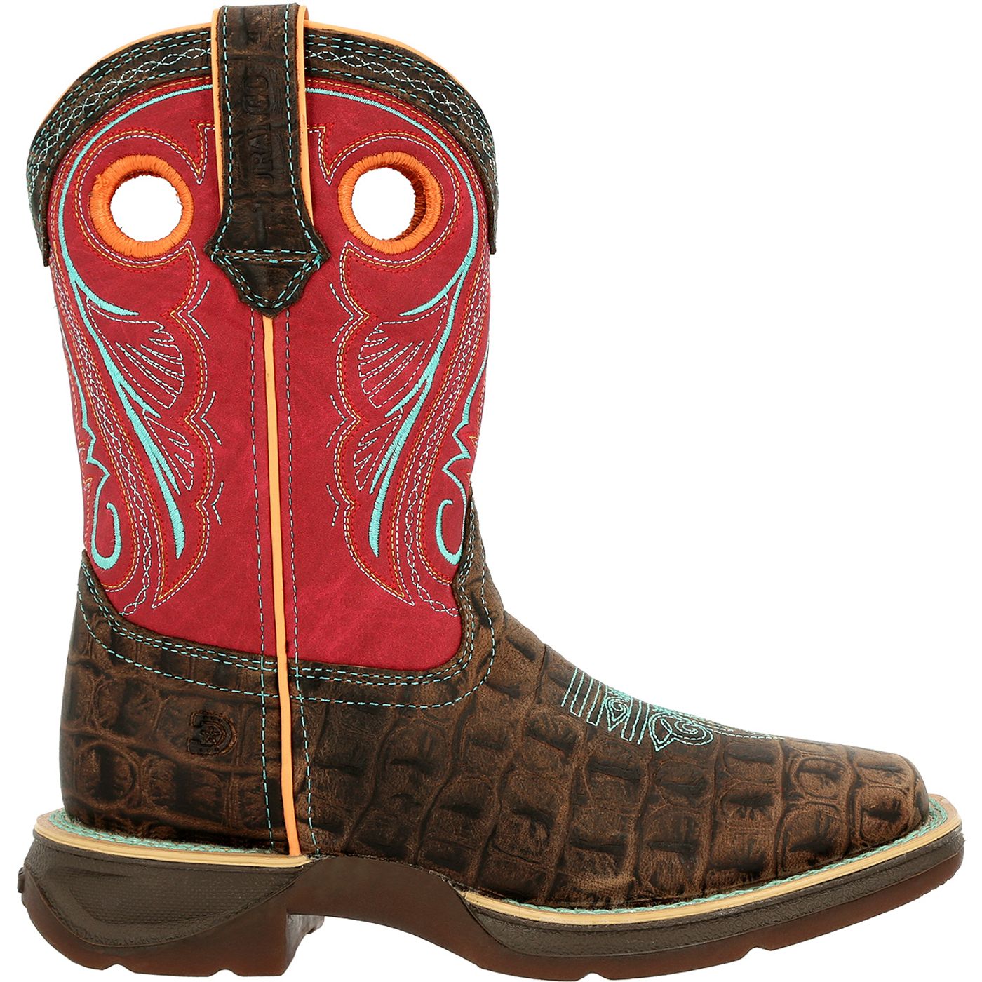 Lil' Rebel by Durango® Big Kids Gator Emboss Western Boot - profile