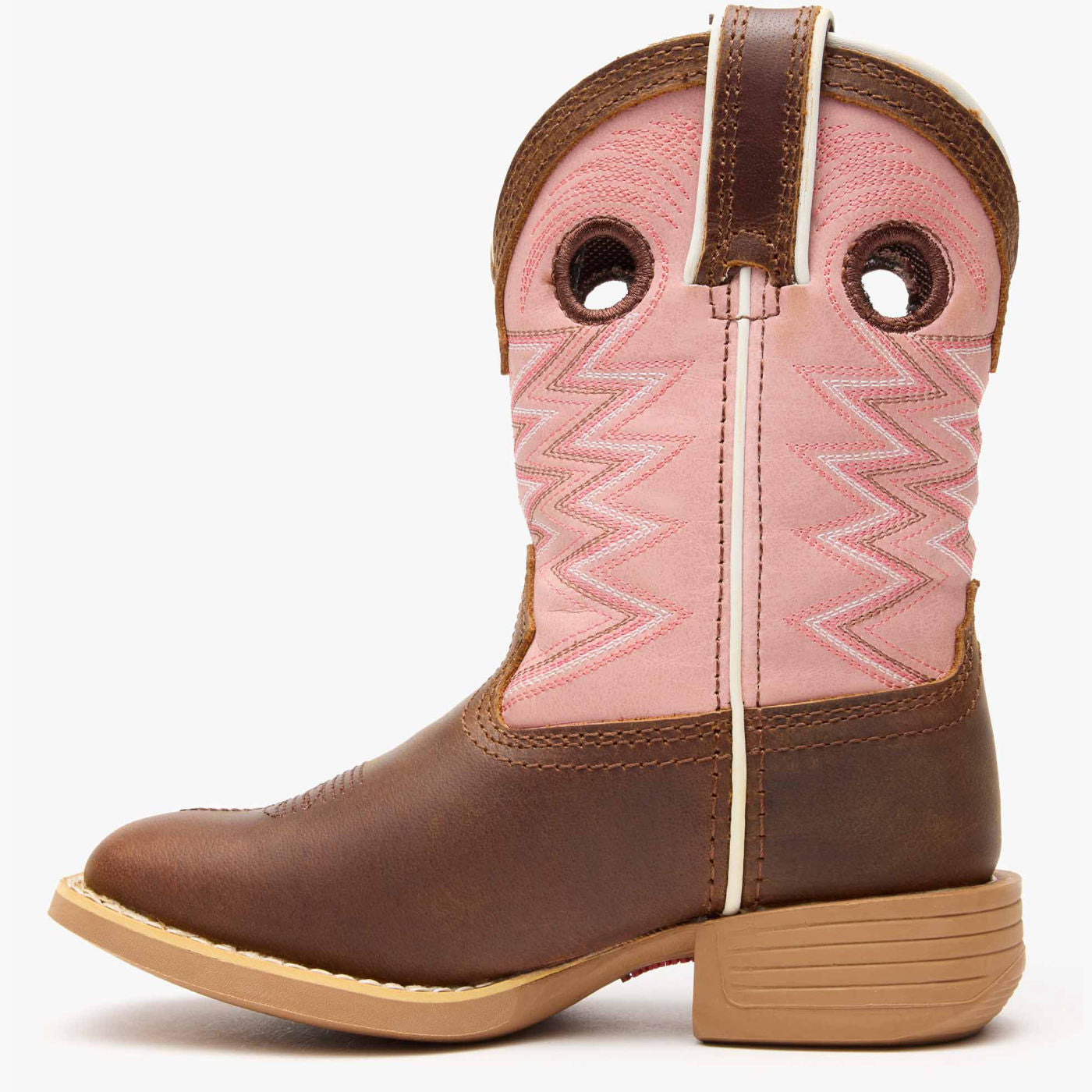 Lil' Rebel™ by Durango® Big Kids' Dark Chestnut Bubblegum Western Boot - profile
