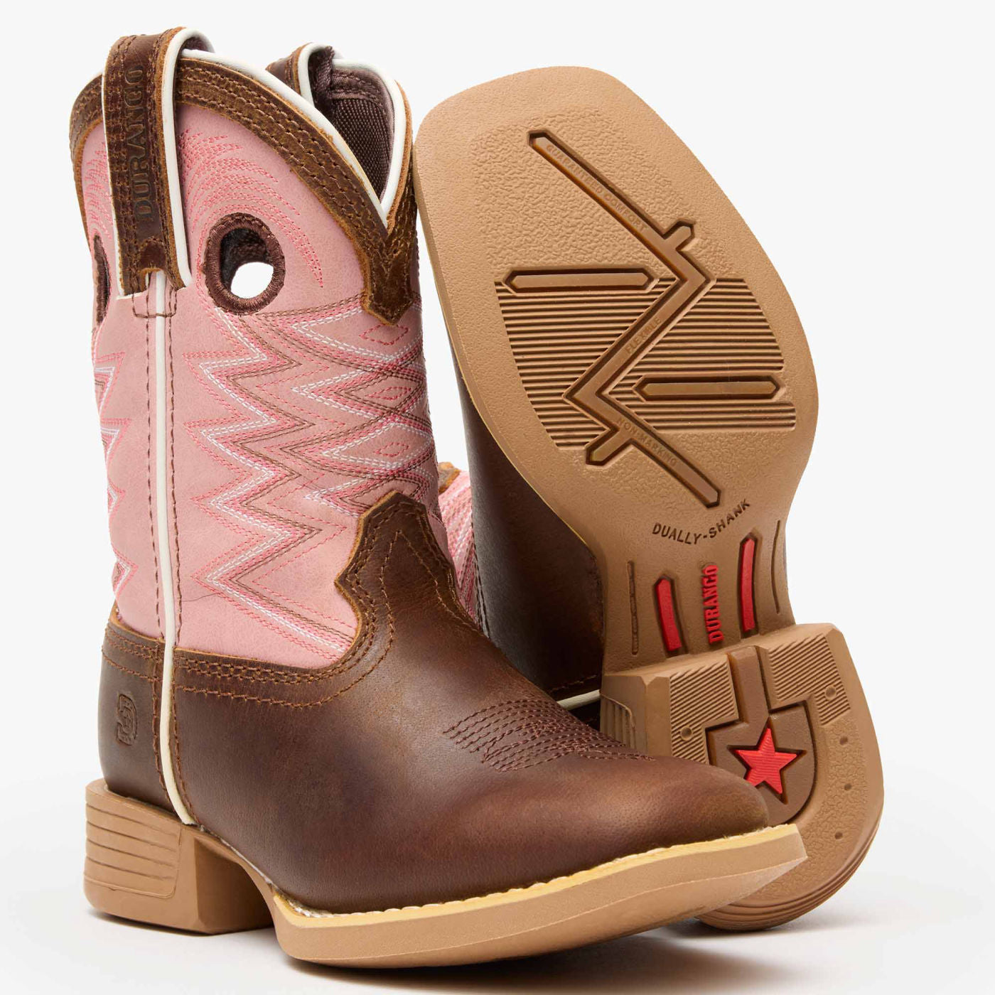 Lil' Rebel™ by Durango® Big Kids' Dark Chestnut Bubblegum Western Boot - outsole