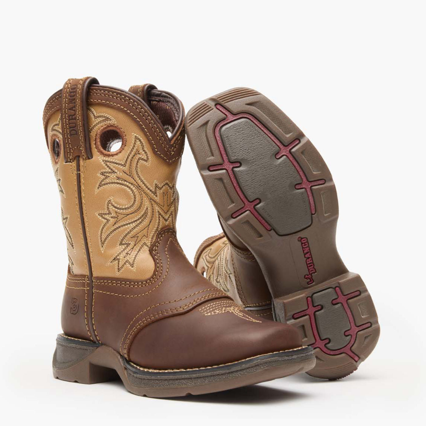 Lil' Rebel™ by Durango® Little Kids' Brown Tan Western Boot - outsole