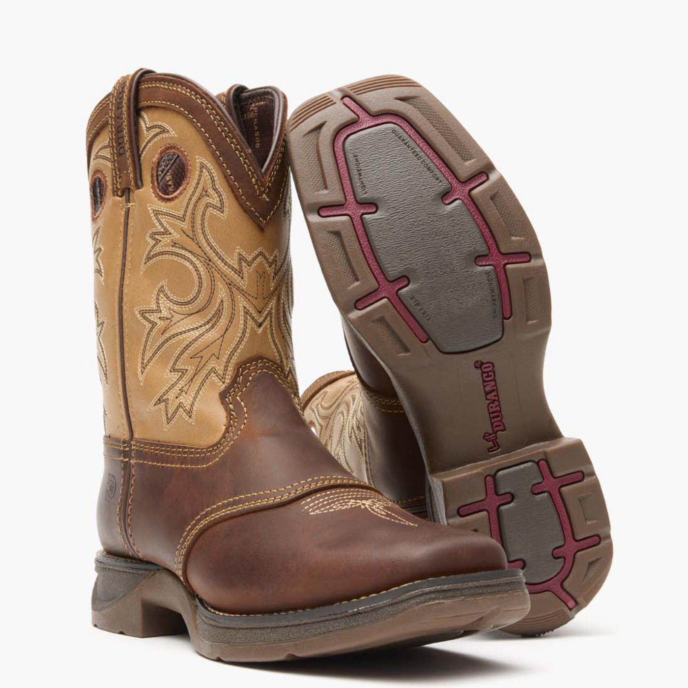 Lil' Rebel by Durango® Big Kids Brown Tan Western Boot - outsole