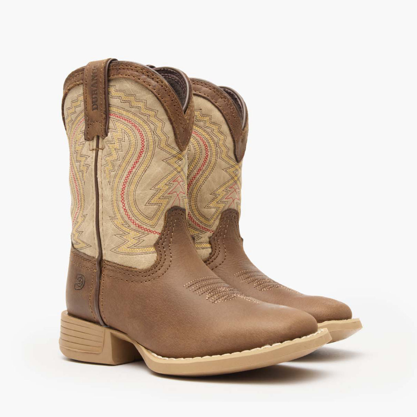 Durango® Lil' Rebel Pro™ Big Kids' Coffee and Bone Western Boot - 12