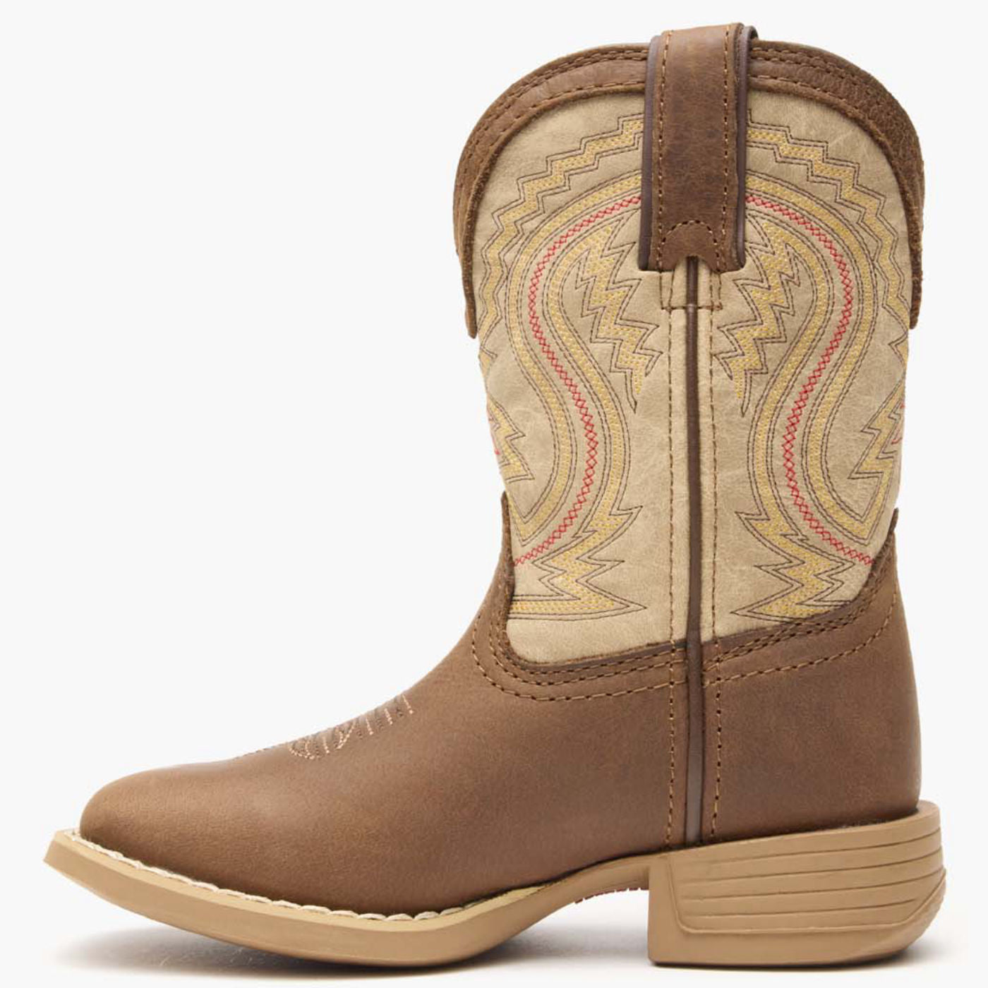 Durango® Lil' Rebel Pro™ Big Kids' Coffee and Bone Western Boot - profile