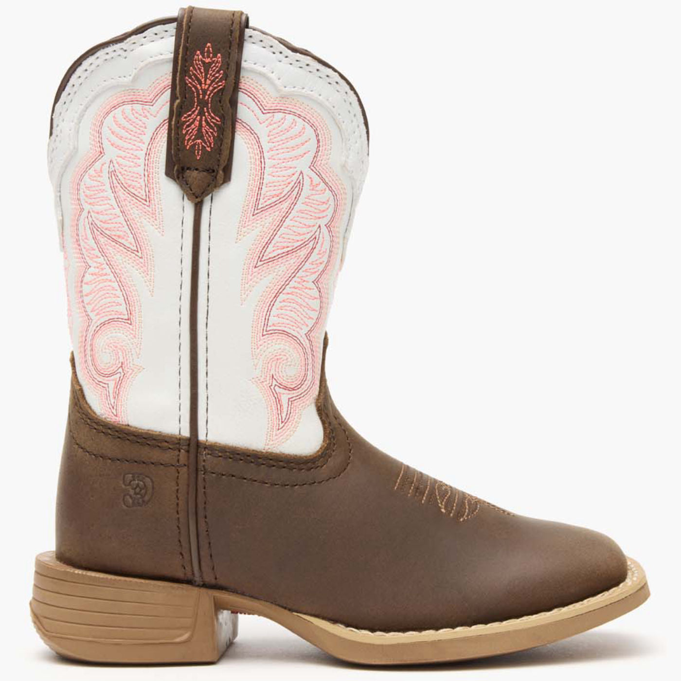 Durango® Lil' Rebel Pro™ Big Kid's Trail Brown and White Western Boot - profile