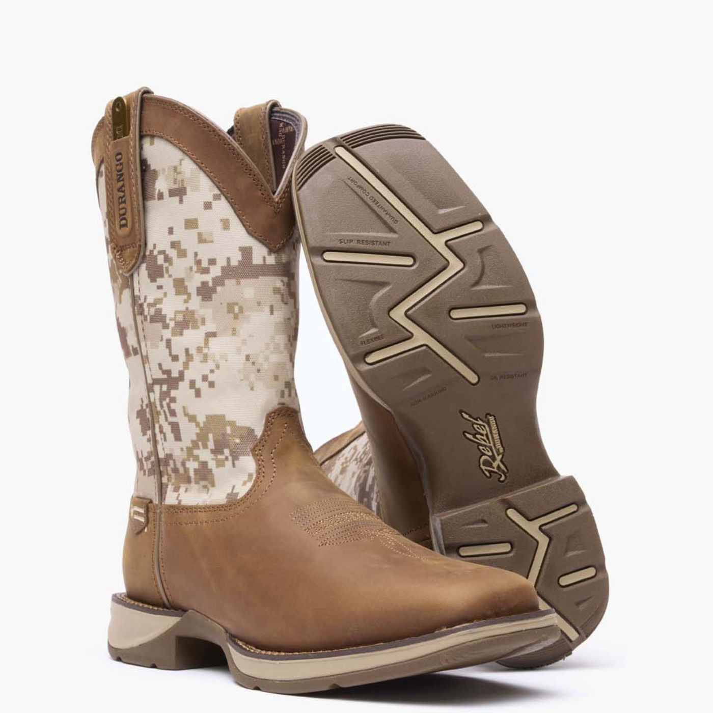 Rebel by Durango® Desert Camo Pull-on Western Boot - outsole