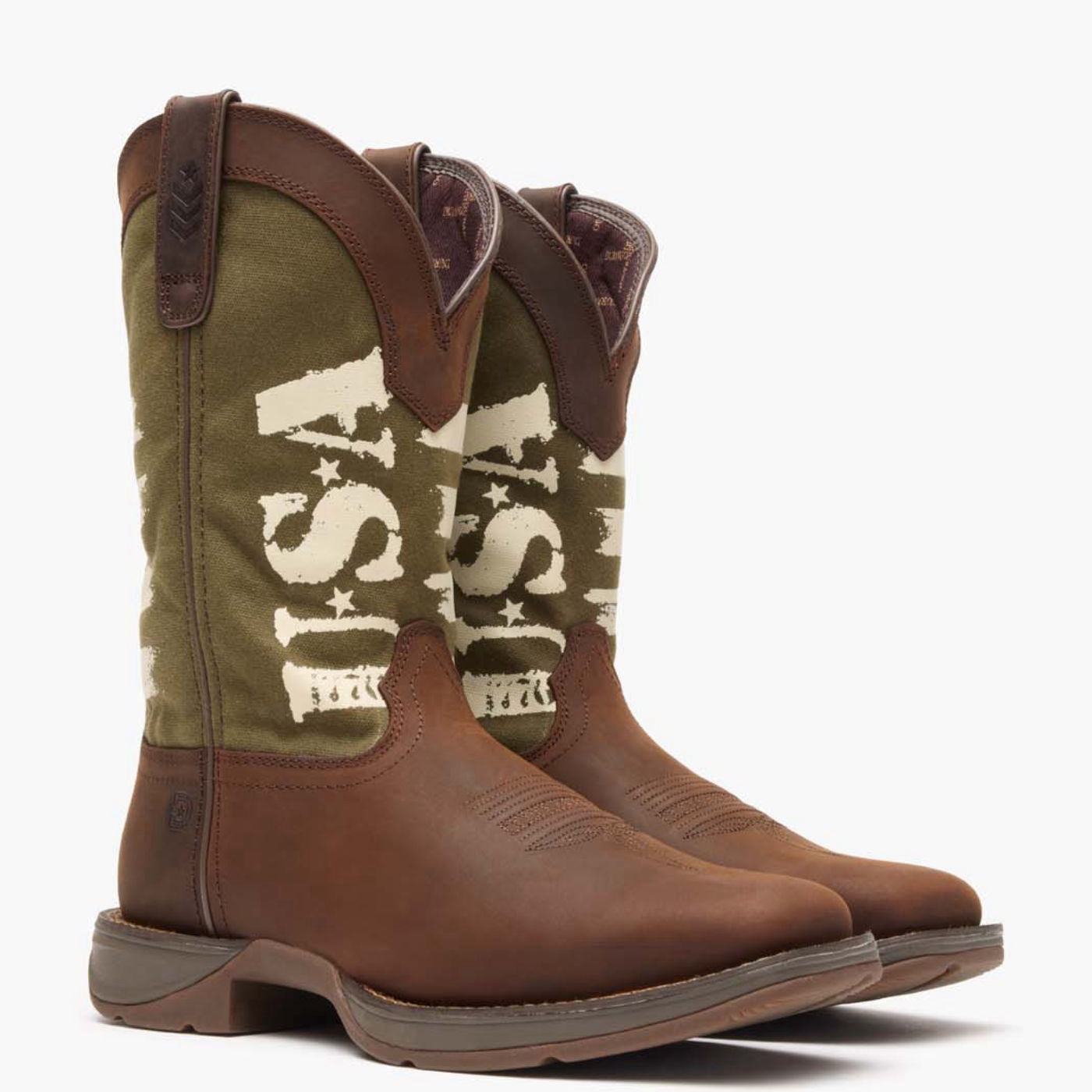 Rebel by Durango® Army Green USA Print Western Boot - 12