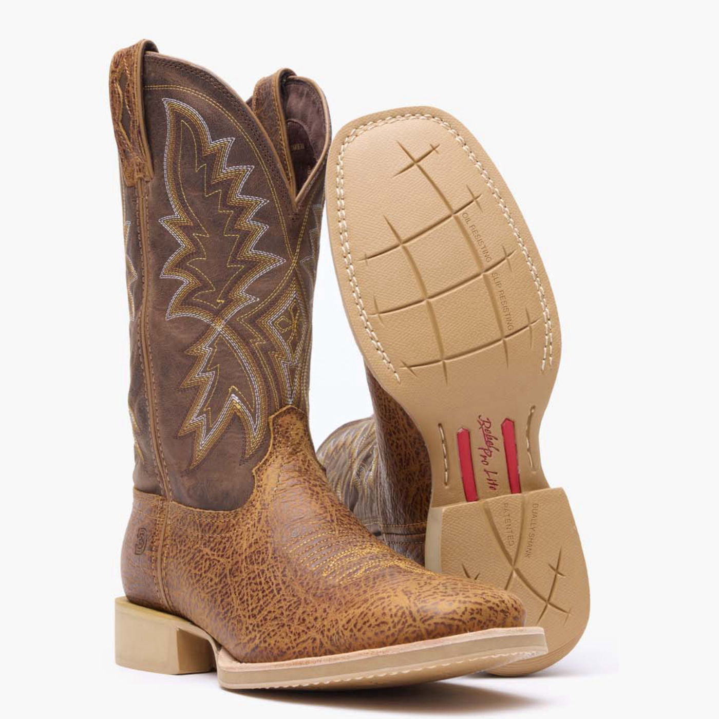 Durango® Rebel Pro Lite Rustic Tan & Tobacco Western Boot - outsole