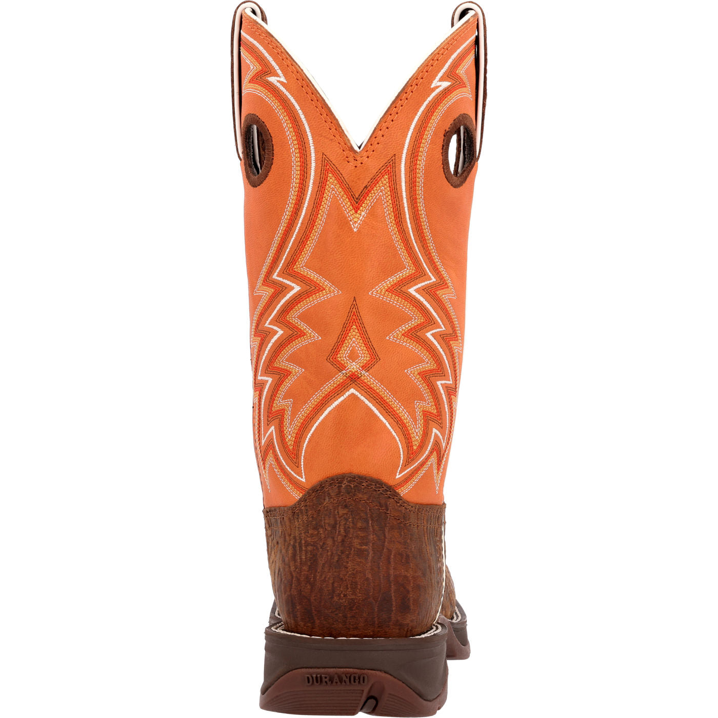 Rebel™ by Durango® Cedar Bark and Monarch Orange Western Boot - back