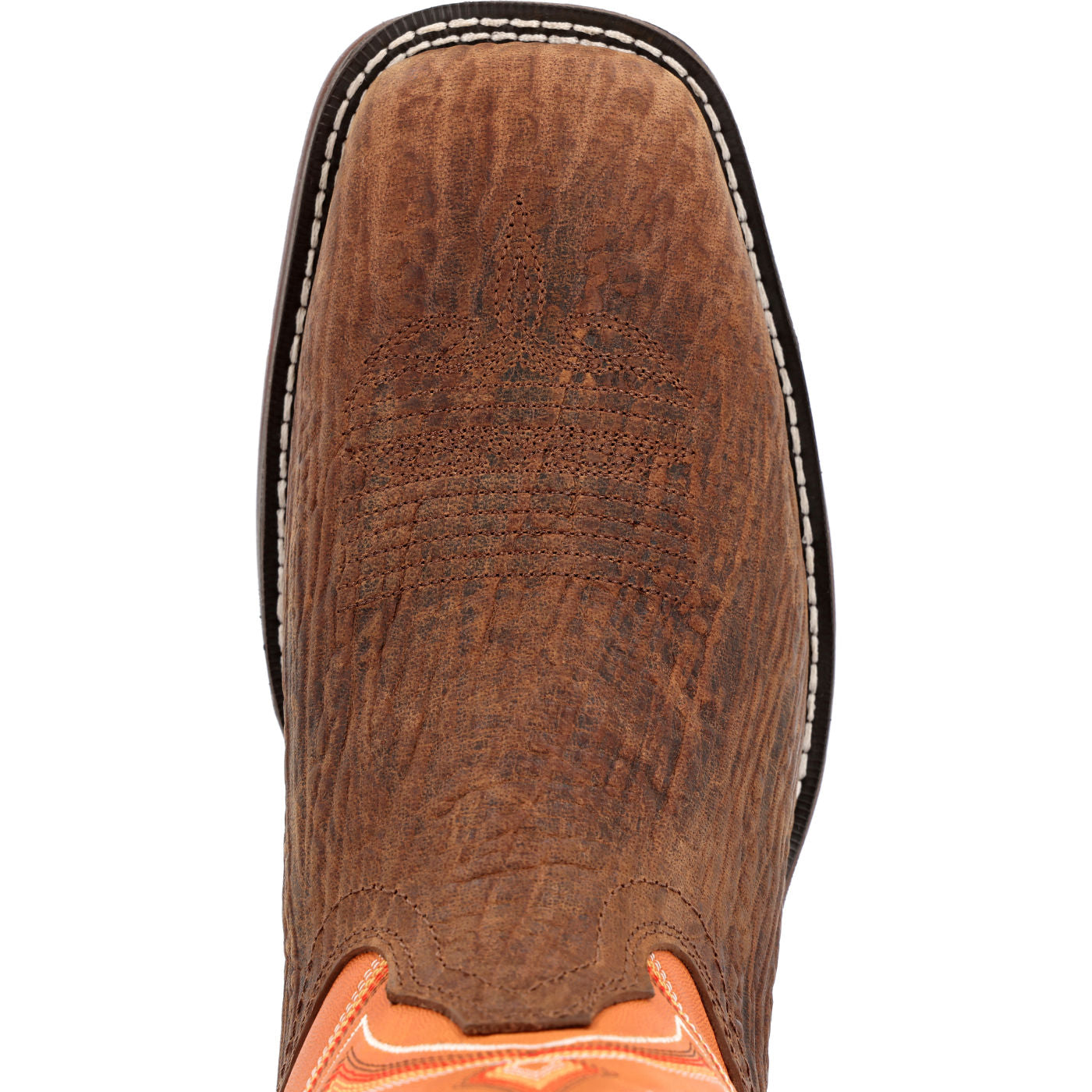 Rebel™ by Durango® Cedar Bark and Monarch Orange Western Boot - birdseye