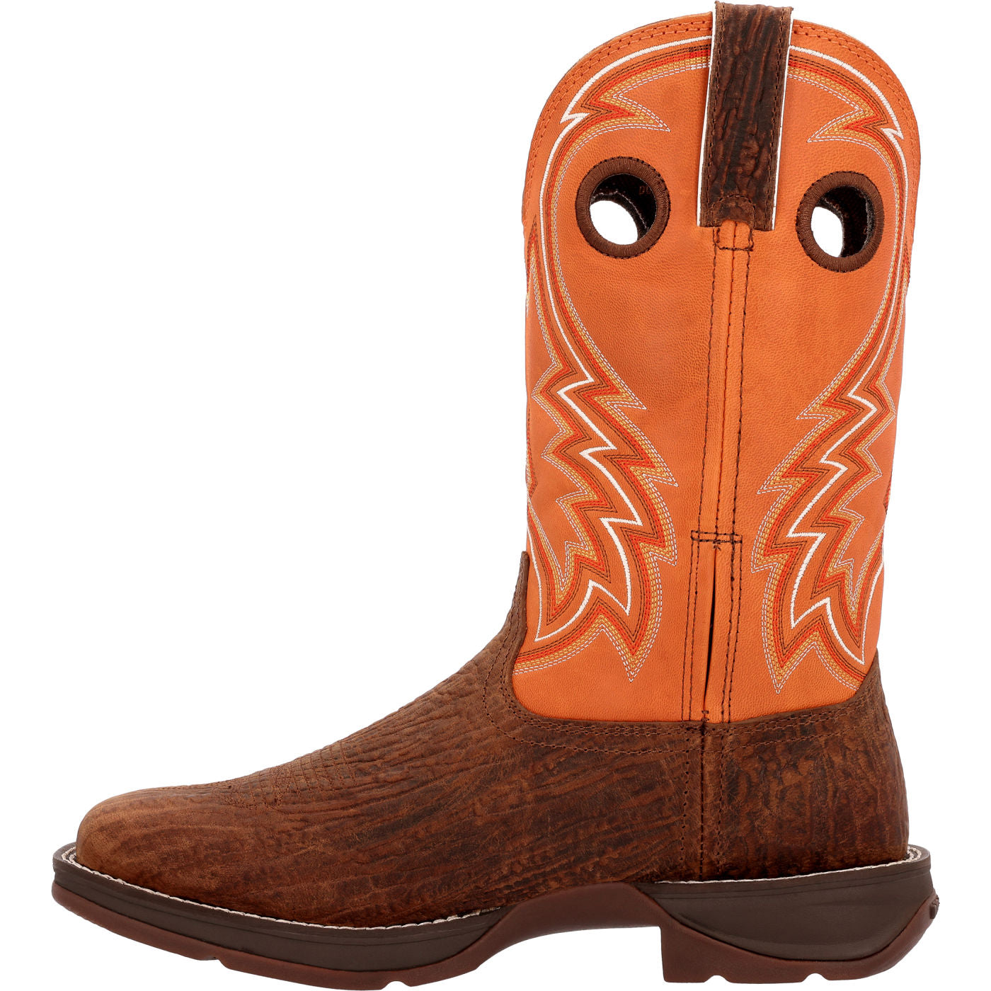 Rebel™ by Durango® Cedar Bark and Monarch Orange Western Boot - profile