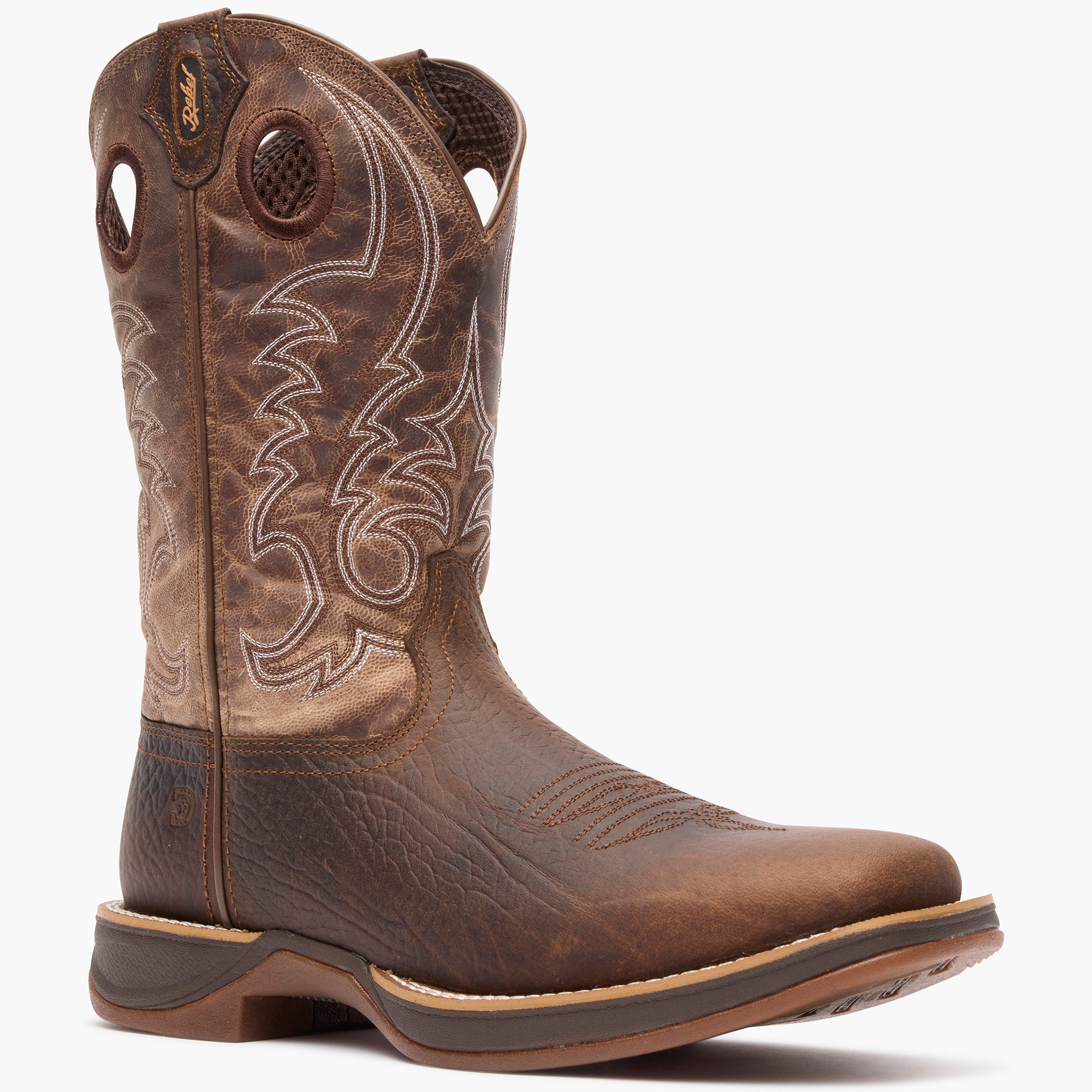 Front view of Durango Rebel Ultra Lite Brown Square Toe Western Boot