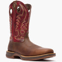Front view of Durango Rebel Ultra Lite red shaft square toe western boot