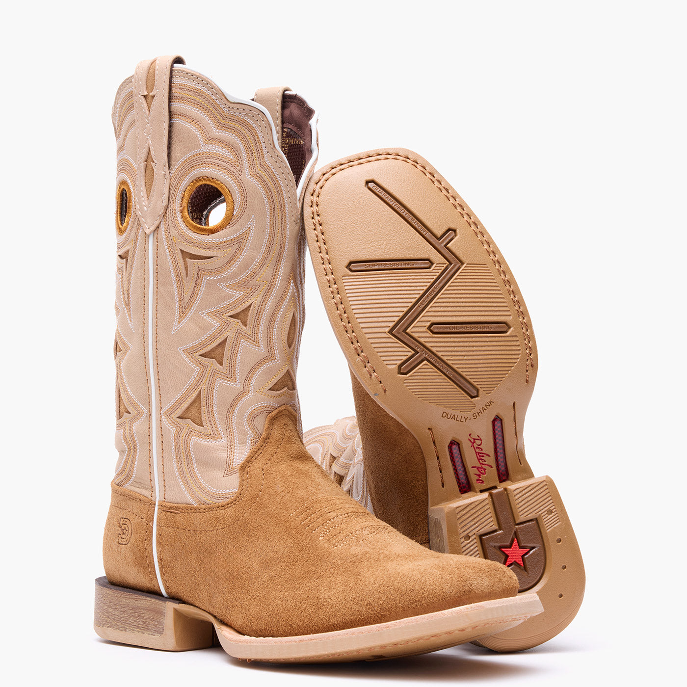 Bota vaquera Durango® Lady Rebel Pro para mujer, color anacardo y hueso