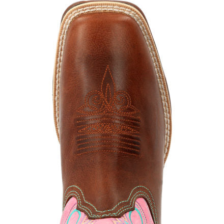 Lady Rebel by Durango® Women's Chestnut & Pink Rose Western Boot