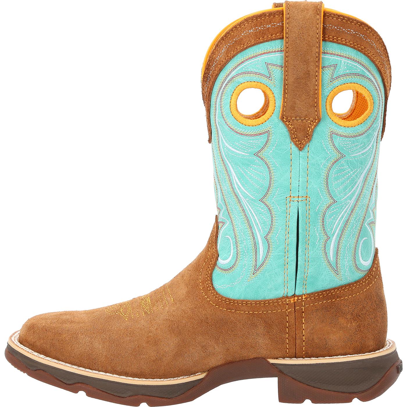 Lady Rebel by Durango® Women's Dusty Brown & Sky Blue Western Boot - profile