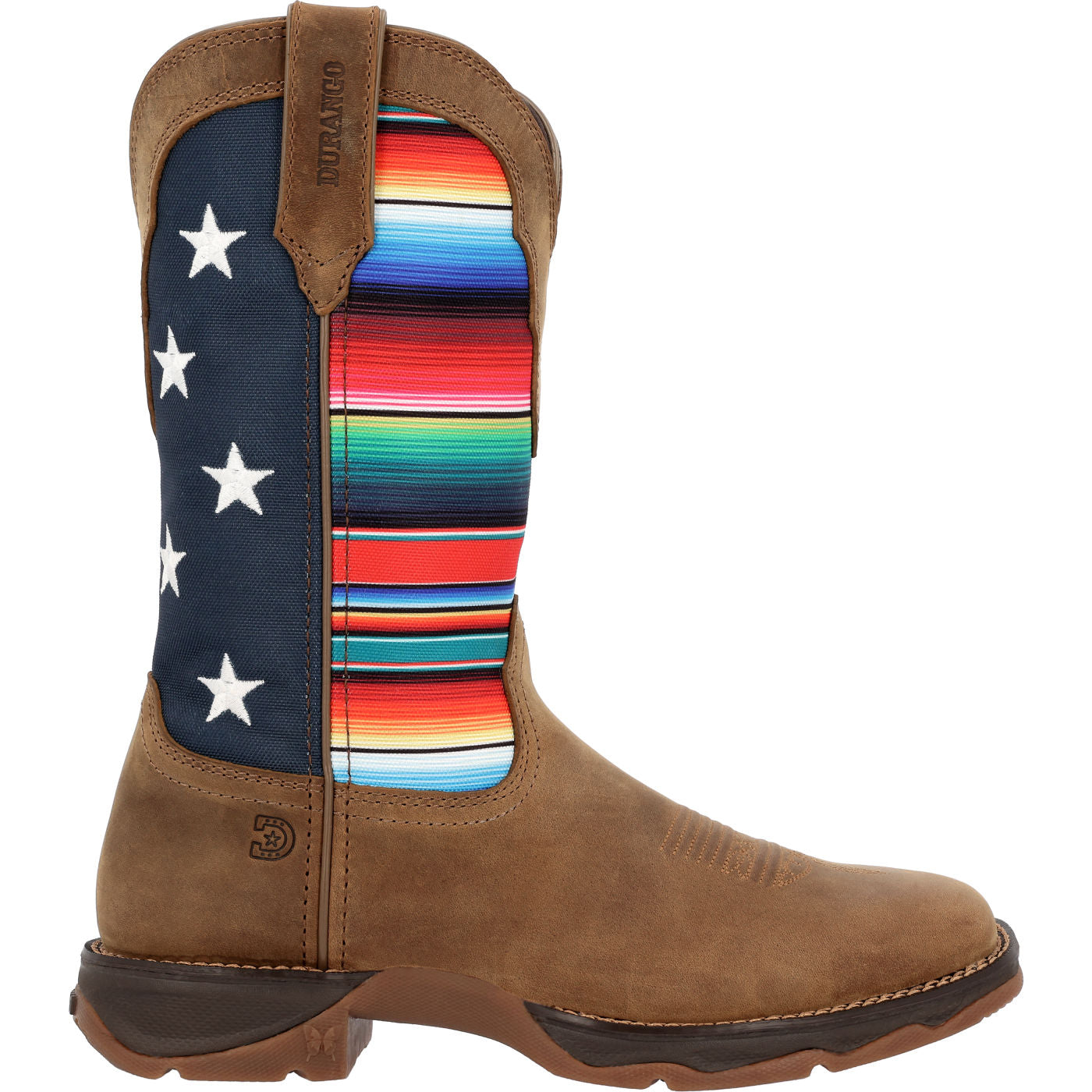 Lady Rebel by Durango® Women's Dusty Brown Serape Flag Western Boot - profile