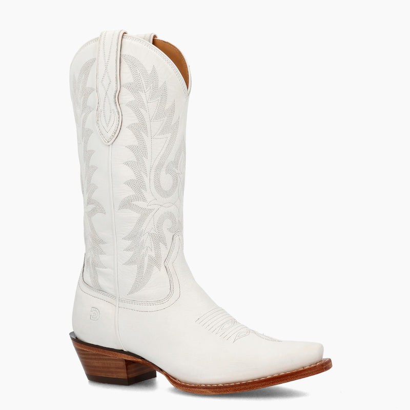 Front view of a Durango women's white cowgirl boot