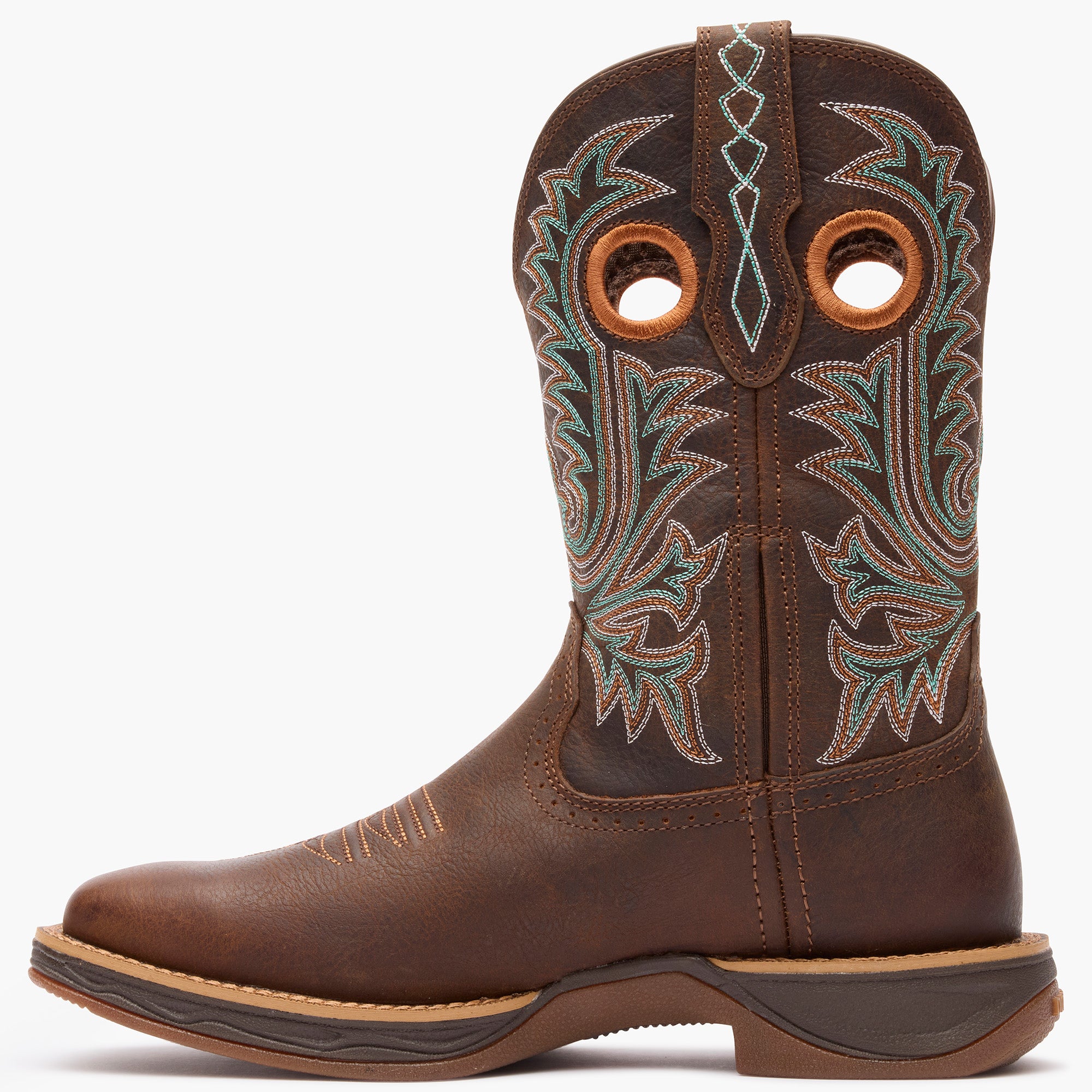 Inner side view of brown Durango Rebel Ultra Lite western boot