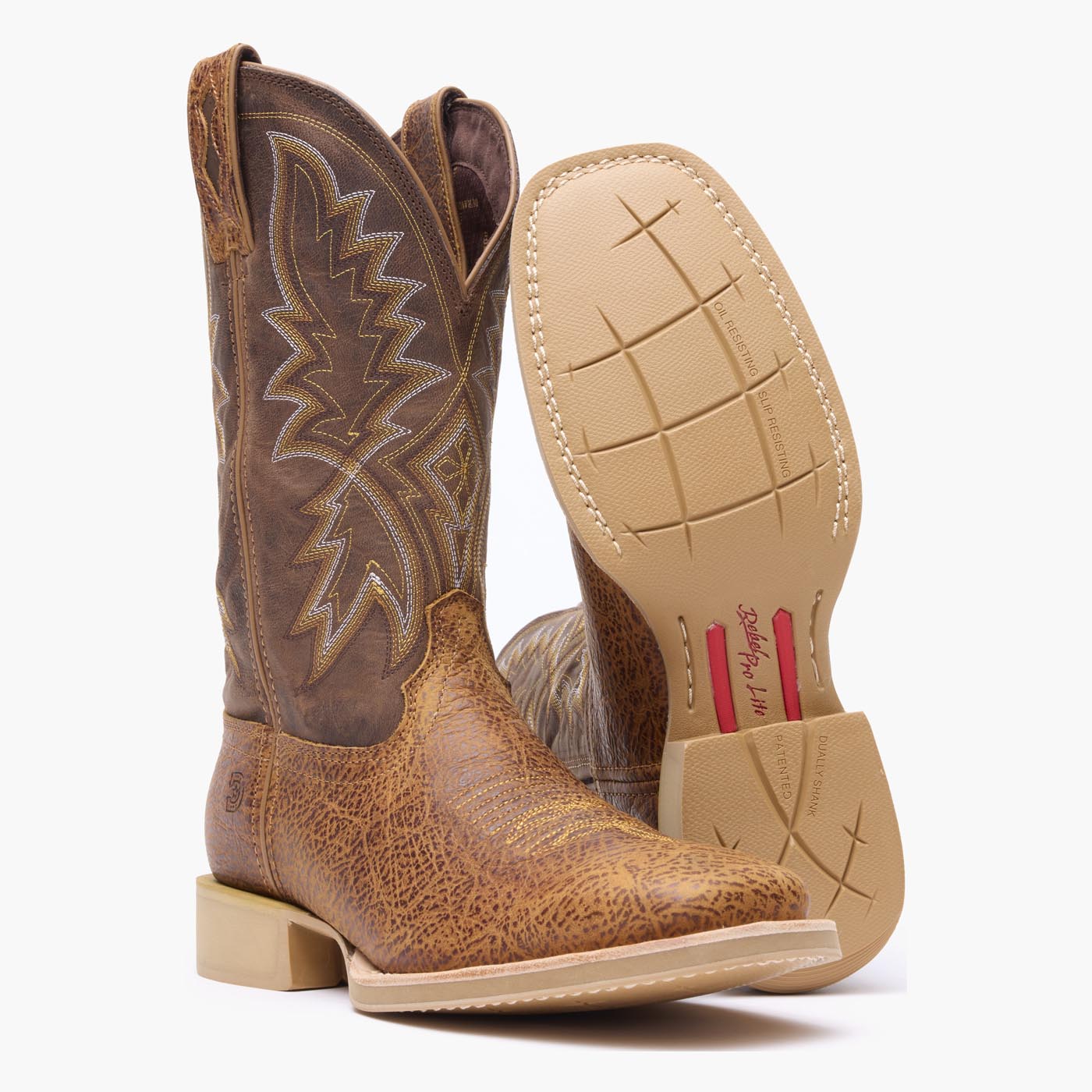 Durango® Rebel Pro Lite Rustic Tan & Tobacco Western Boot - outsole
