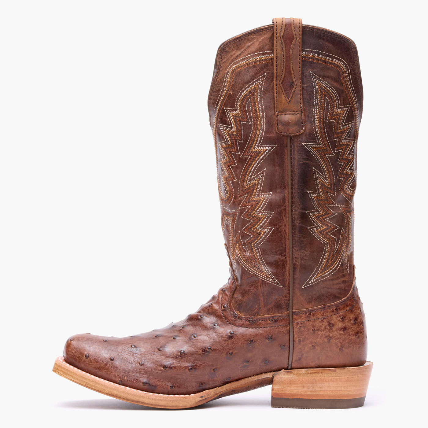 Inner side view of Durango® Men's PRCA Collection Full-Quill Ostrich Western Boot