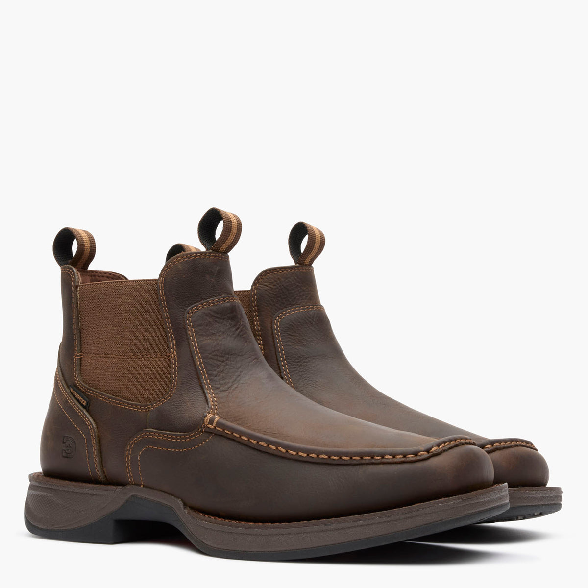 Front view of Durango® men’s 5 ½” Dark Earth Waterproof Red Dirt Rebel™ Ultra-Lite Chelsea