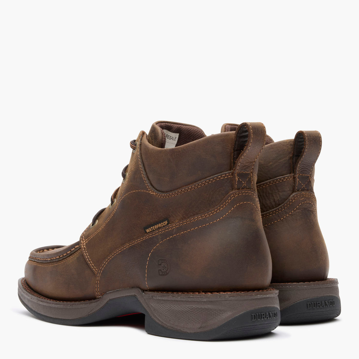 Back view of Durango® men’s 5 ½” Dark Earth Waterproof Red Dirt Rebel™ Ultra-Lite Lacer