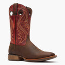 Front view of Durango® men’s 12” Hickory Brown/Chili Pepper Rebel Pro™