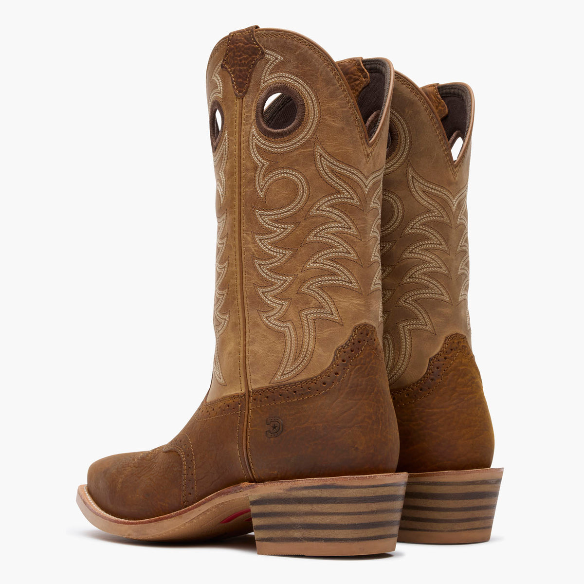 Back pair view of  Durango® men’s 12” Adobe Brown/Sandstone Rebel Pro™