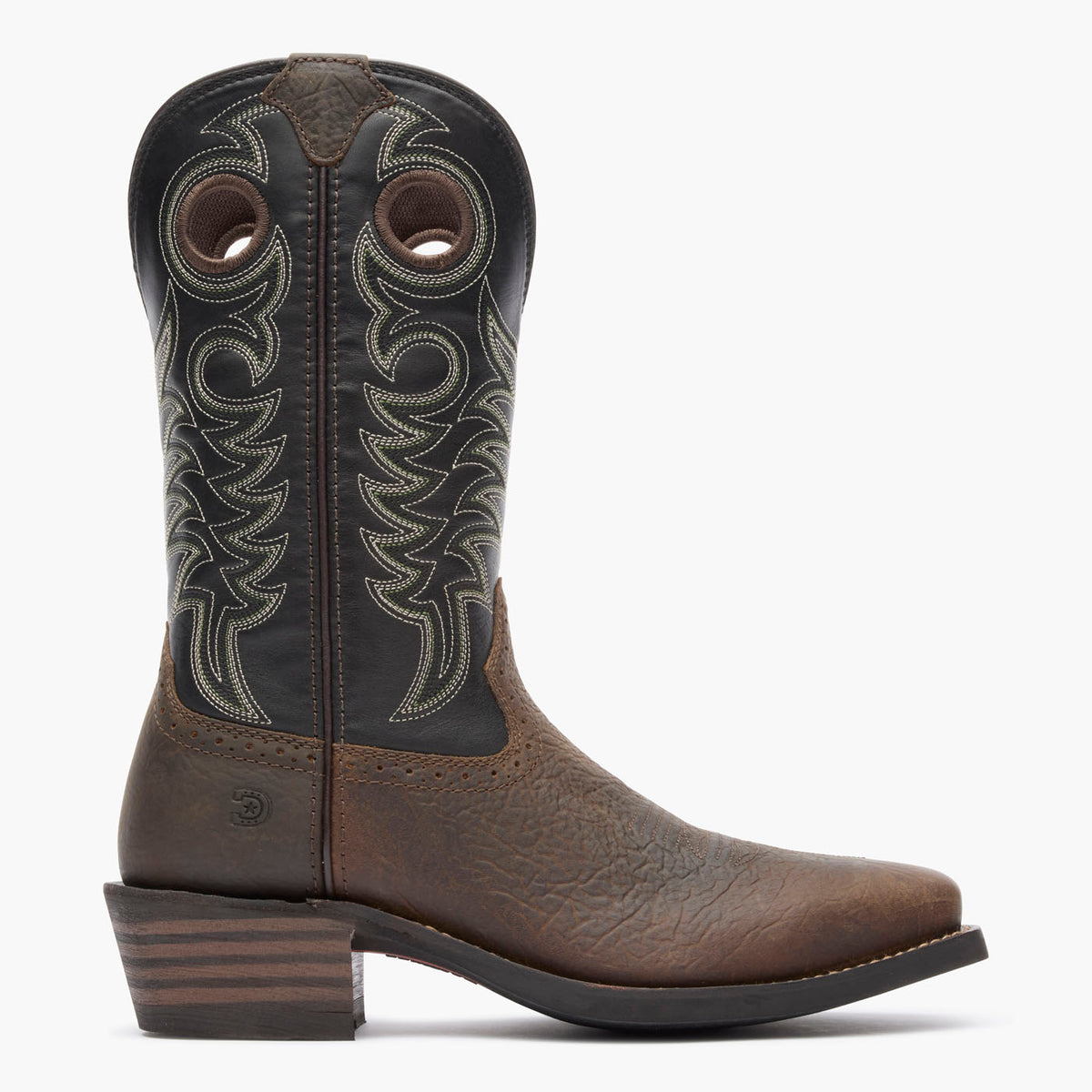 Outer side view of Durango® men’s 12” Mudstone/Black Rebel Pro™
