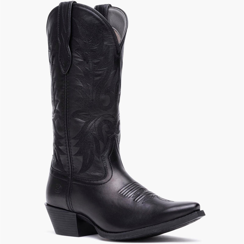 Front view of a Durango black cowgirl boot