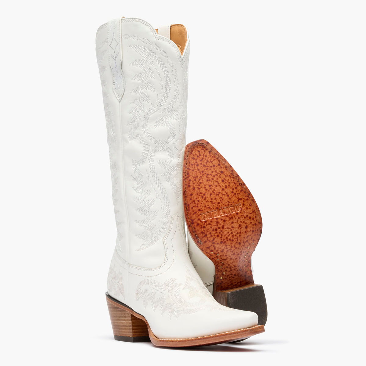 Front pair view of Durango® women’s 16” Porcelain White Crush™