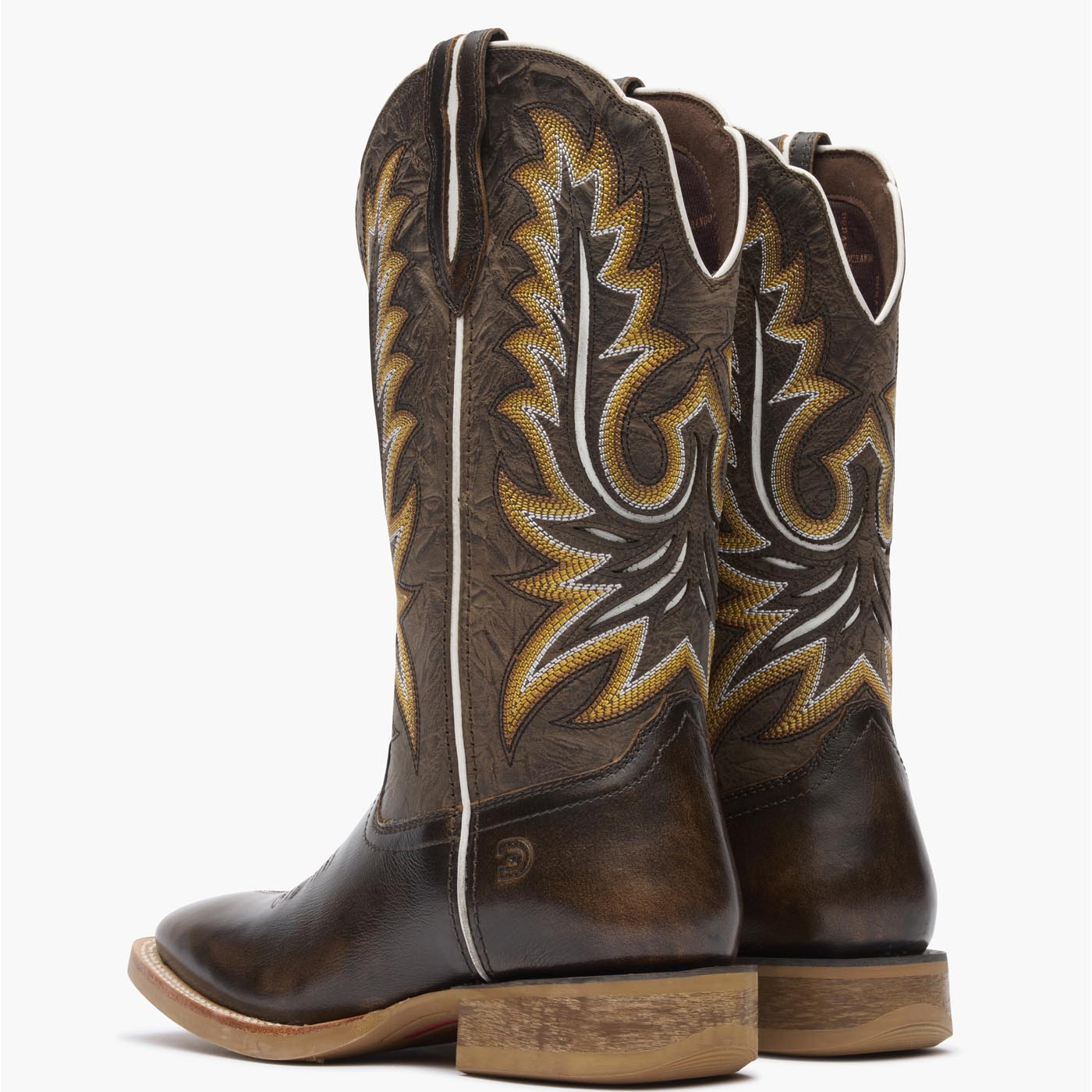 Back pair view of Durango Lady Rebel Pro brown women's cowgirl boots