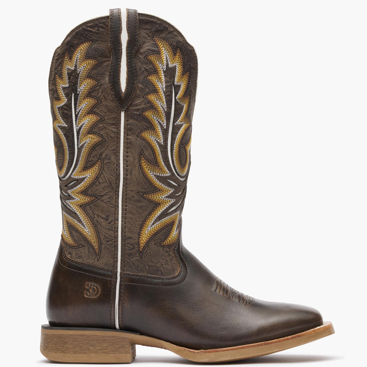 Outer side view of Durango Lady Rebel Pro brown women's cowgirl boots