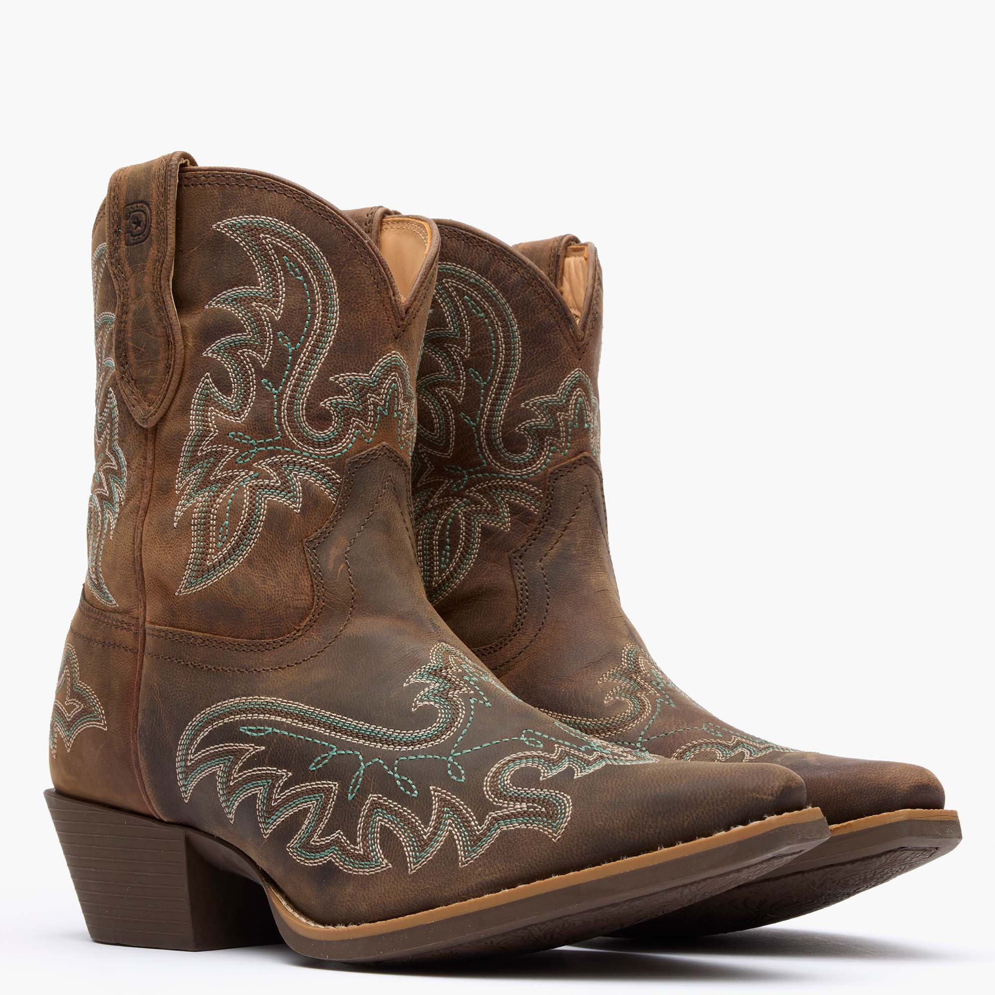 Pair of Durango Shyloh brown fashion toe western boots