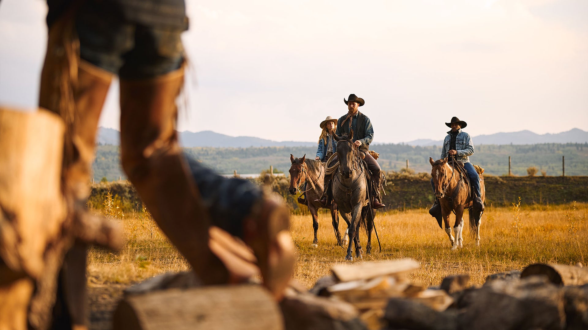 Cowboys and cowgirl at Diamond Cross Ranch
