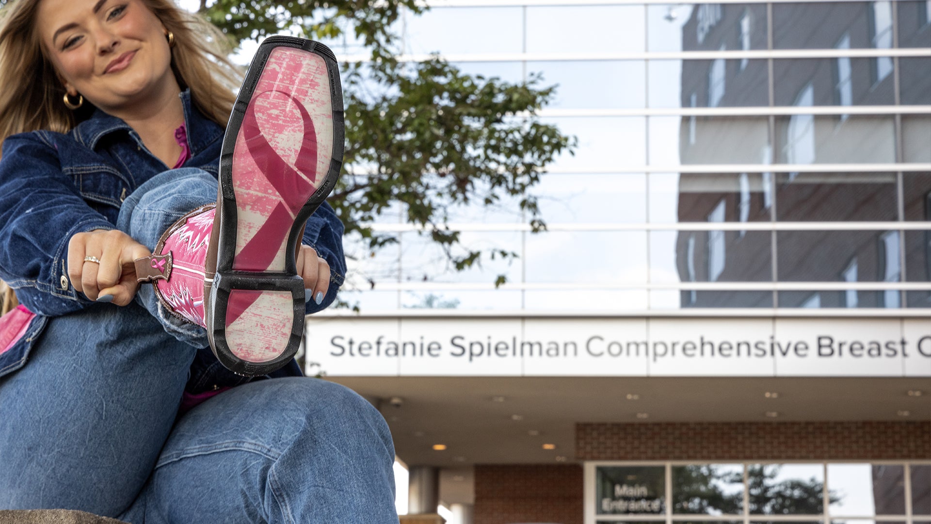 Stefanie Spielman's daughter, Maddie, pulling on Durango Boots