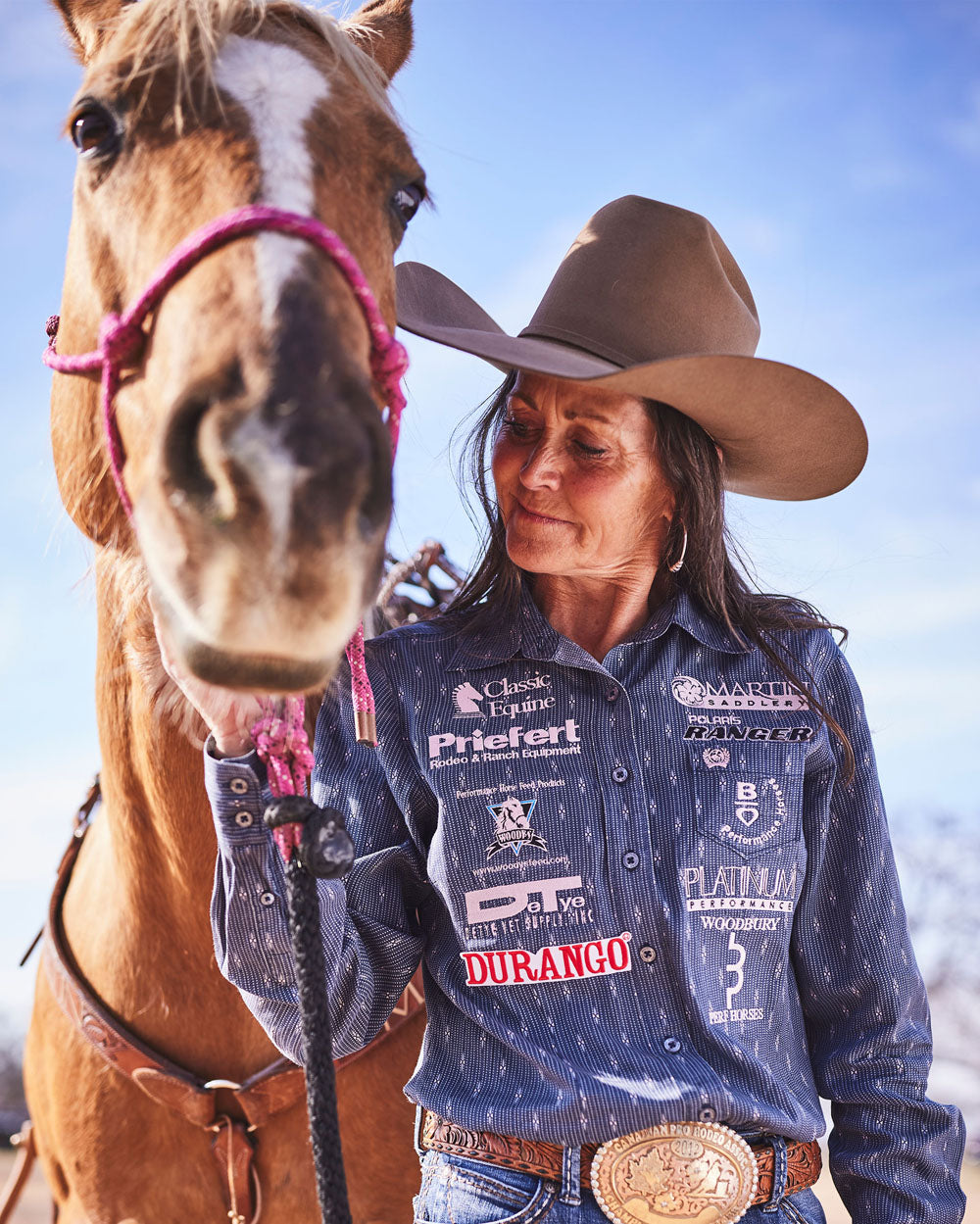 Team Durango Barrel Racer, Lisa Lockhart with her horse.